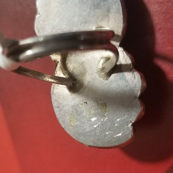 Antique Navajo Ring Size 7 Sterling Turquoise - Picture 8 of 10